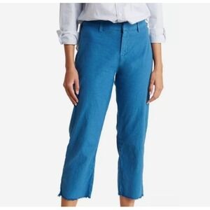 Frank‎ & Eileen Womens Kinsale Performance Pant Royal Blue NEW Cotton Flax $298
